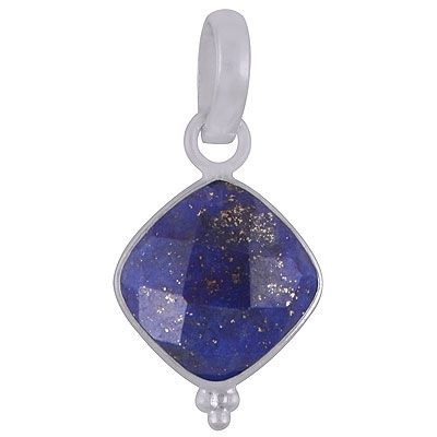 71. Minimal Rawa Work At Bottom Lapis Cushion Shape 925 Sterling Solid Silver Pendant  Item No.:  R301119-4