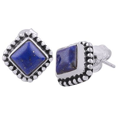 26. 925 Sterling Silver Lapis Stud Earrings  Item No.:  R6100023-5