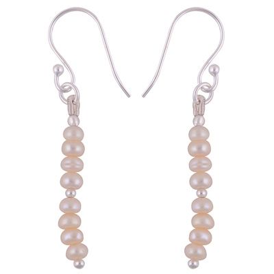 56. Stunning beads Statement Pearl Round Shape 925 Sterling Solid Silver Earrings  Item No.:  R1502009-6