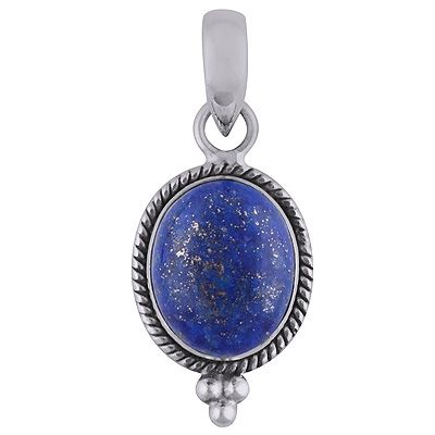 86. Alluring Twisted Rawa &amp; Wire Work Around Lapis Oval Shape 925 Sterling Solid Silver Pendant  Item No.:  R100337-26