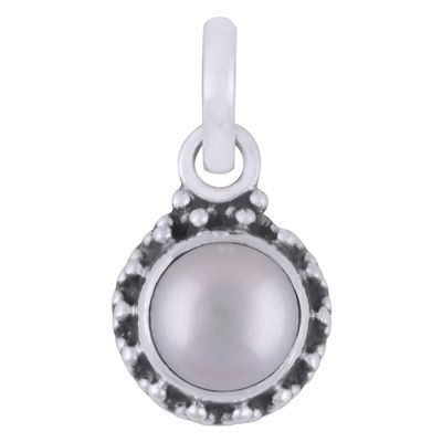 91. Gorgeous Rawa Work Around Pearl Round Shape 925 Sterling Solid Silver Pendant  Item No.:  R101529-26