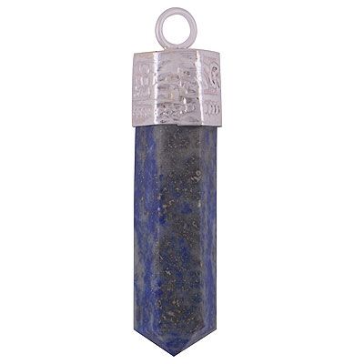 87. Gorgeous Handwork On Pencil Shape Gemstone Lapis 925 Sterling Solid Silver Pendant  Item No.:  R101887-10