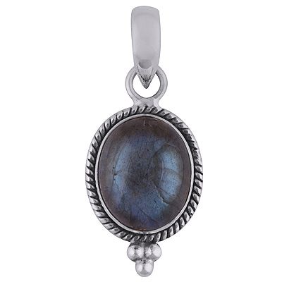 93. Alluring Twisted Rawa &amp; Wire Work Around Labradorite Oval Shape 925 Sterling Solid Silver Pendant  Item No.:  R100337-25