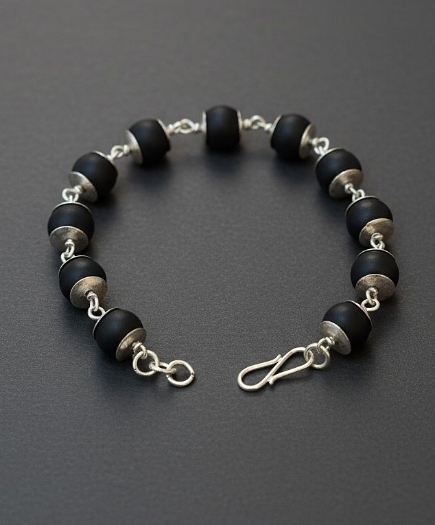 Classy Black Silver Tulasi Bracelet