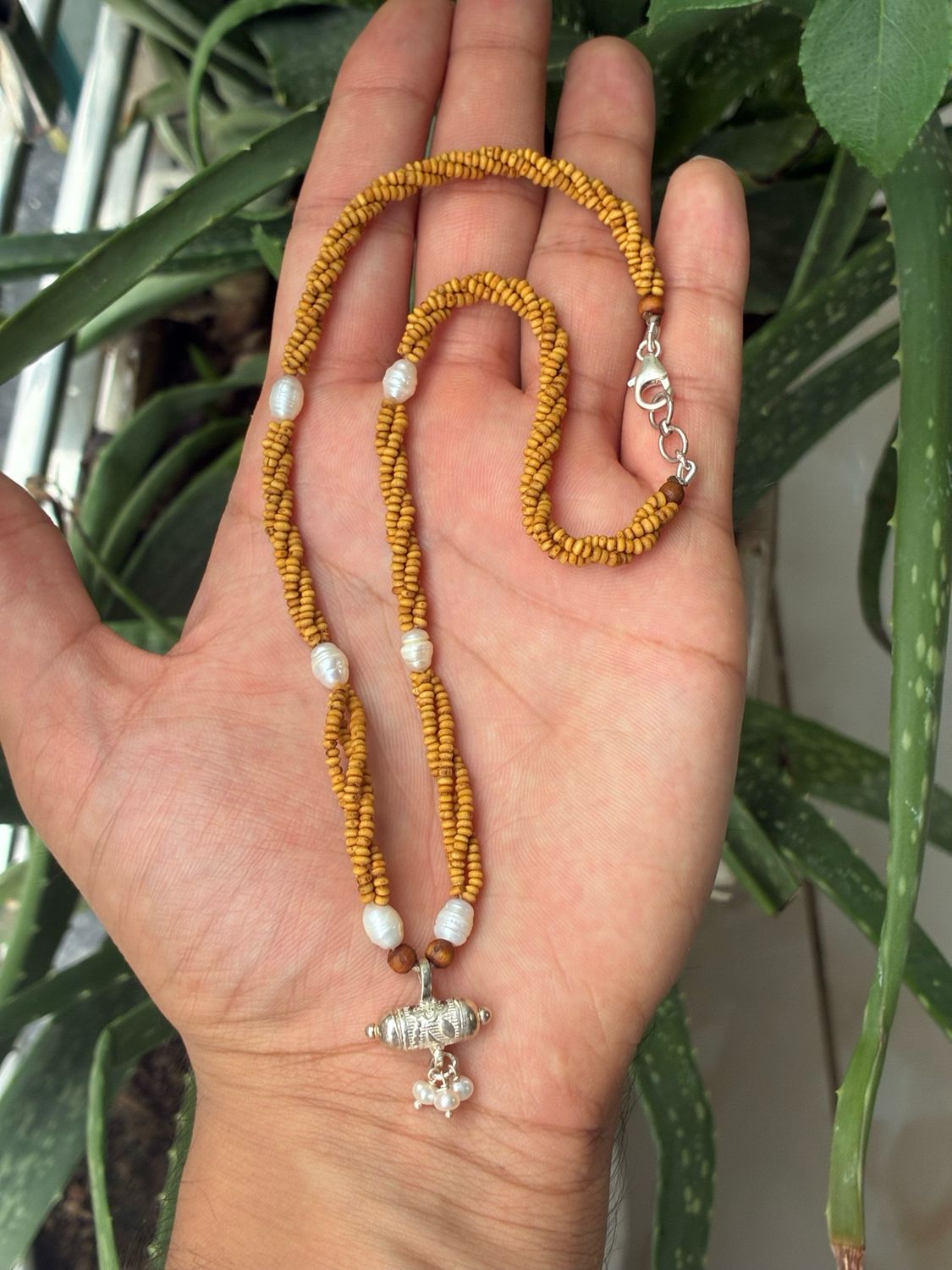 3 Round Tulsi And Pearls With Kawacha