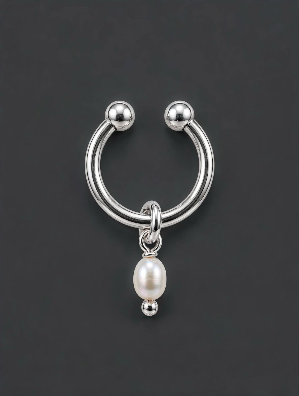 Freshwater Pearl silver Nose Ring