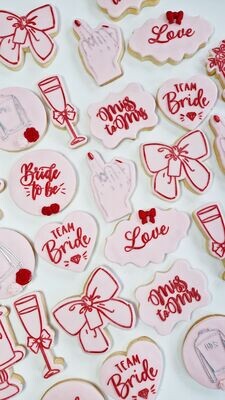 Pink & Red Bridal Sugar Cookies