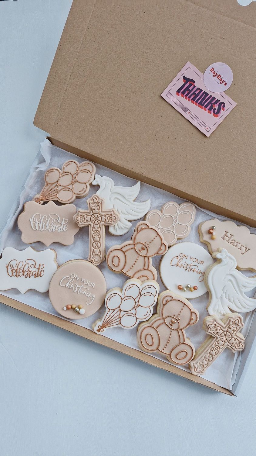 Teddy Bear Christening Cookies