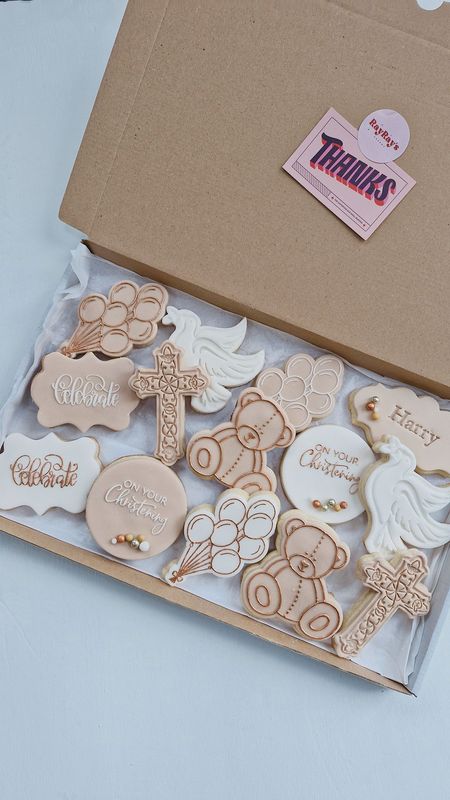 Teddy Bear Christening Cookies