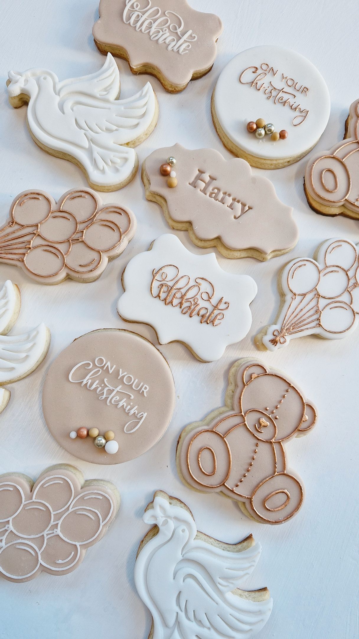 Teddy Bear Christening Cookies