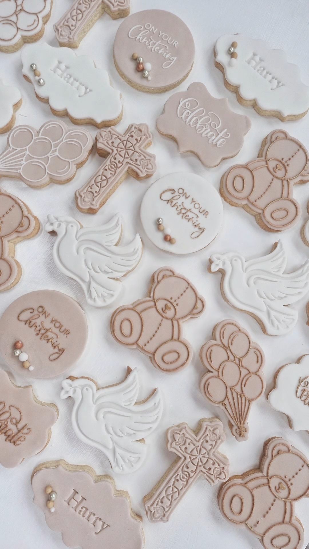 Teddy Bear Christening Cookies