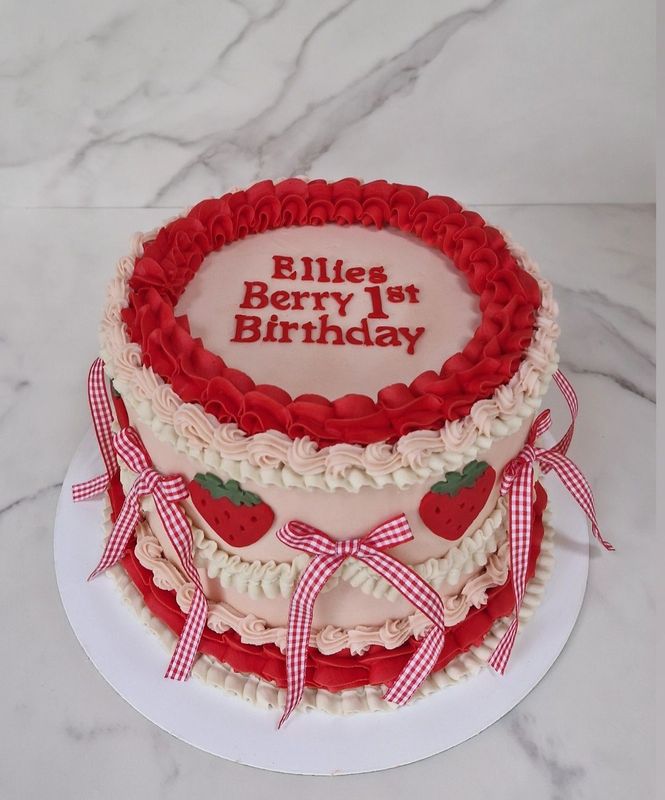 Berry First Birthday Cake