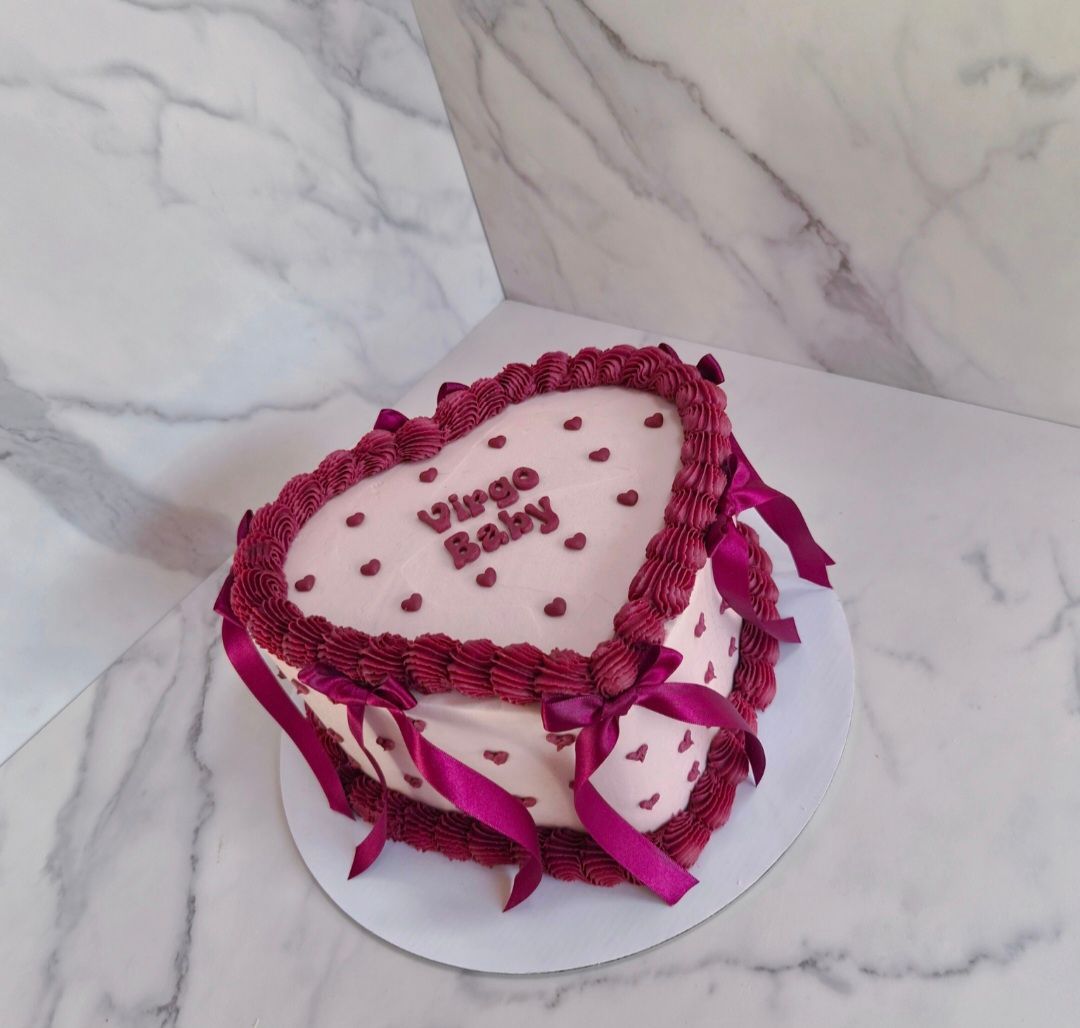 Pink & Burgundy Heart Cake Pink & Burgundy Heart Cake