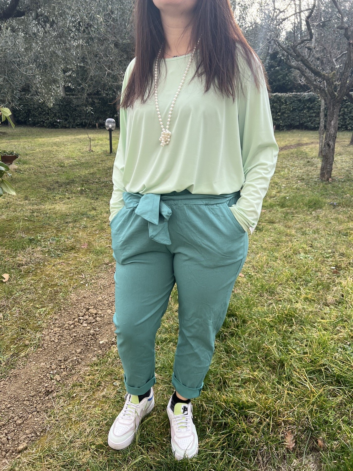 Pantaloni Loredana, Colore: Tiffany