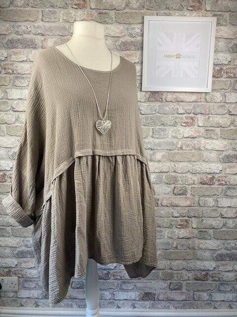 Stone Waffle Oversized Top