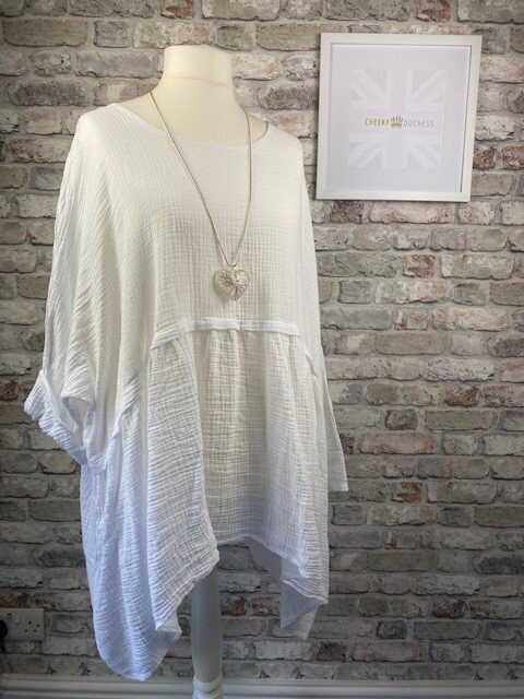 SALE WAS £29 NOW £15 Oversized Smock Top (White)