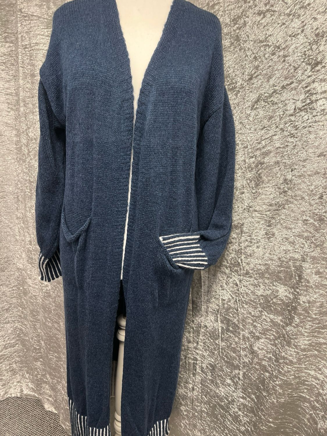 Long Cardigan Blue Free Size