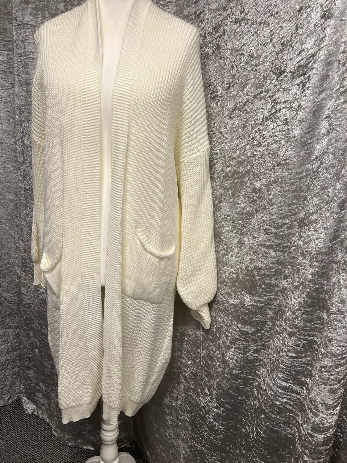 Long Cream Cardigan Free Size
