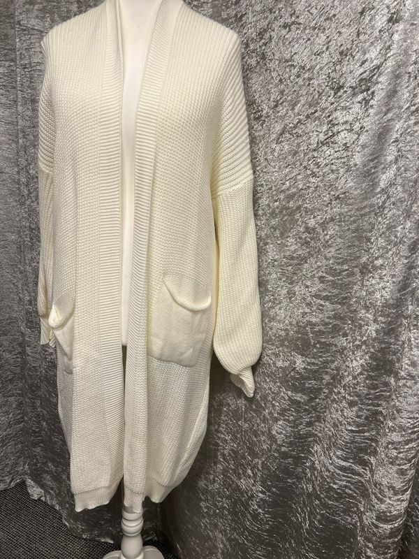 Long Cream Cardigan Free Size