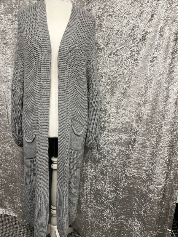 Long Grey Cardigan Free size