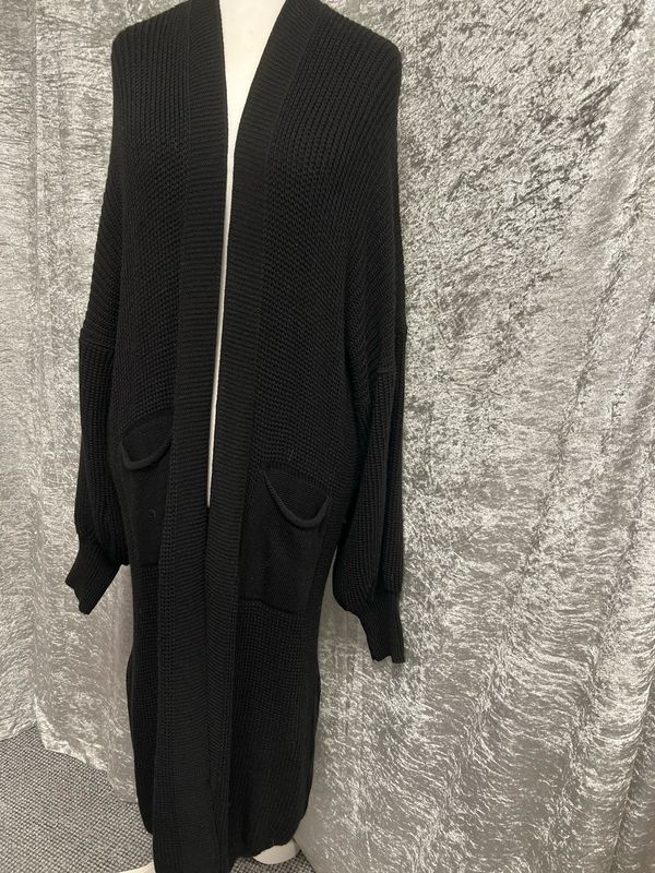 Long Black Cardigan Free size
