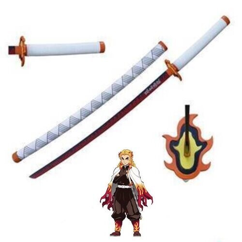 Demon Slayer Kyojuro Rengoku Red Nichirin Wooden Sword