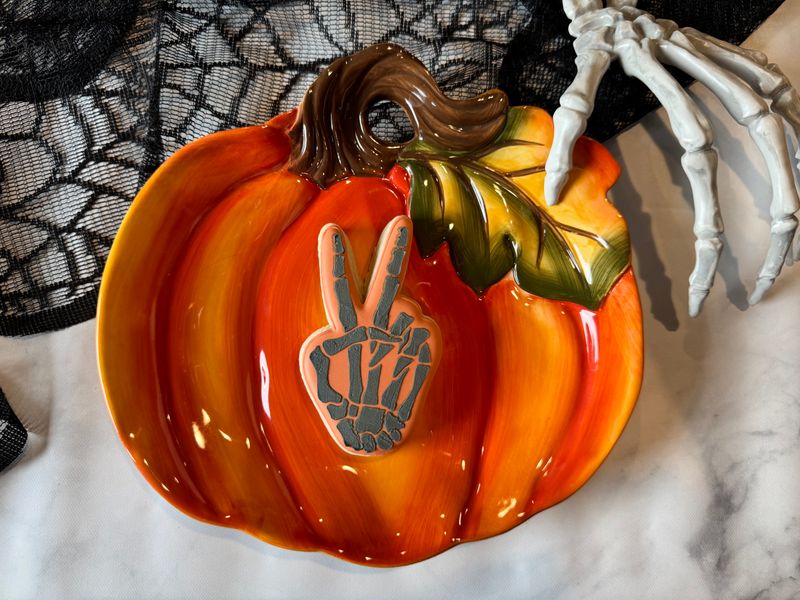 Peace Out Skully Sugar Cookie