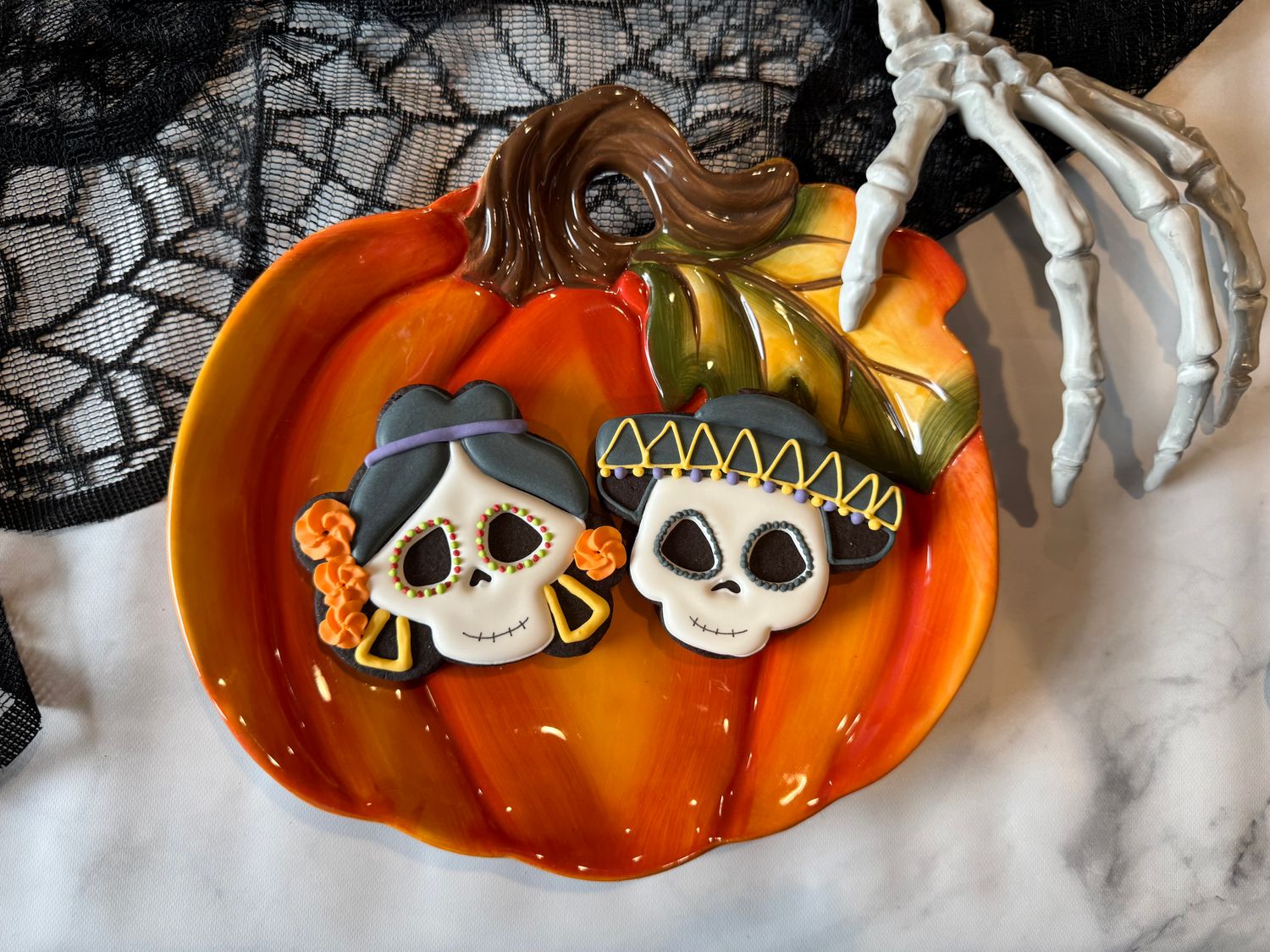 Calavera Couple Skull Sugar Cookie Set