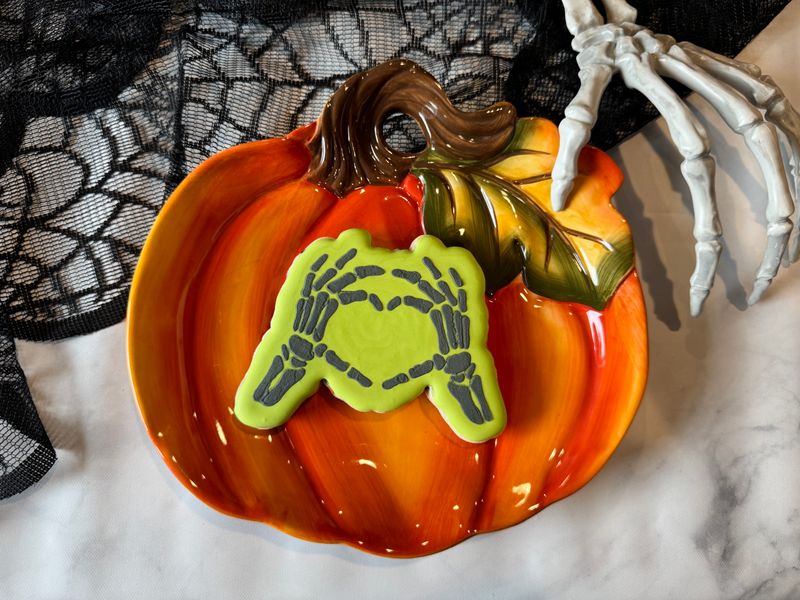 Heart Hands Skully Sugar Cookie