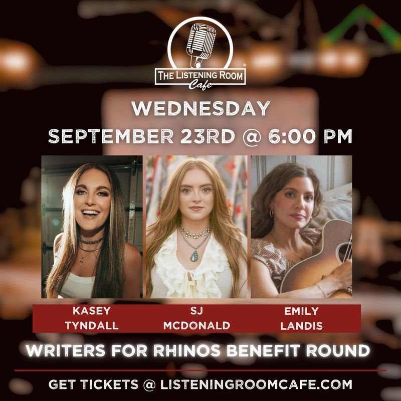 6TH ANNUAL WRITERS FOR RHINOS FEATURING KASEY TYNDALL, SJ MCDONALD, EMILY LANDIS, &amp; FRIENDS