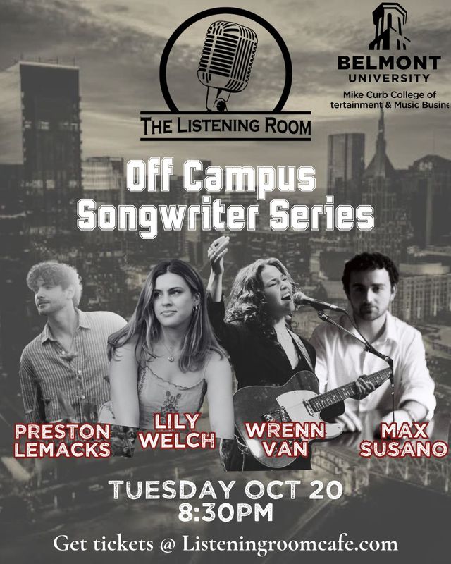 OFF CAMPUS SONGWRITER SERIES: BELMONT NIGHT!