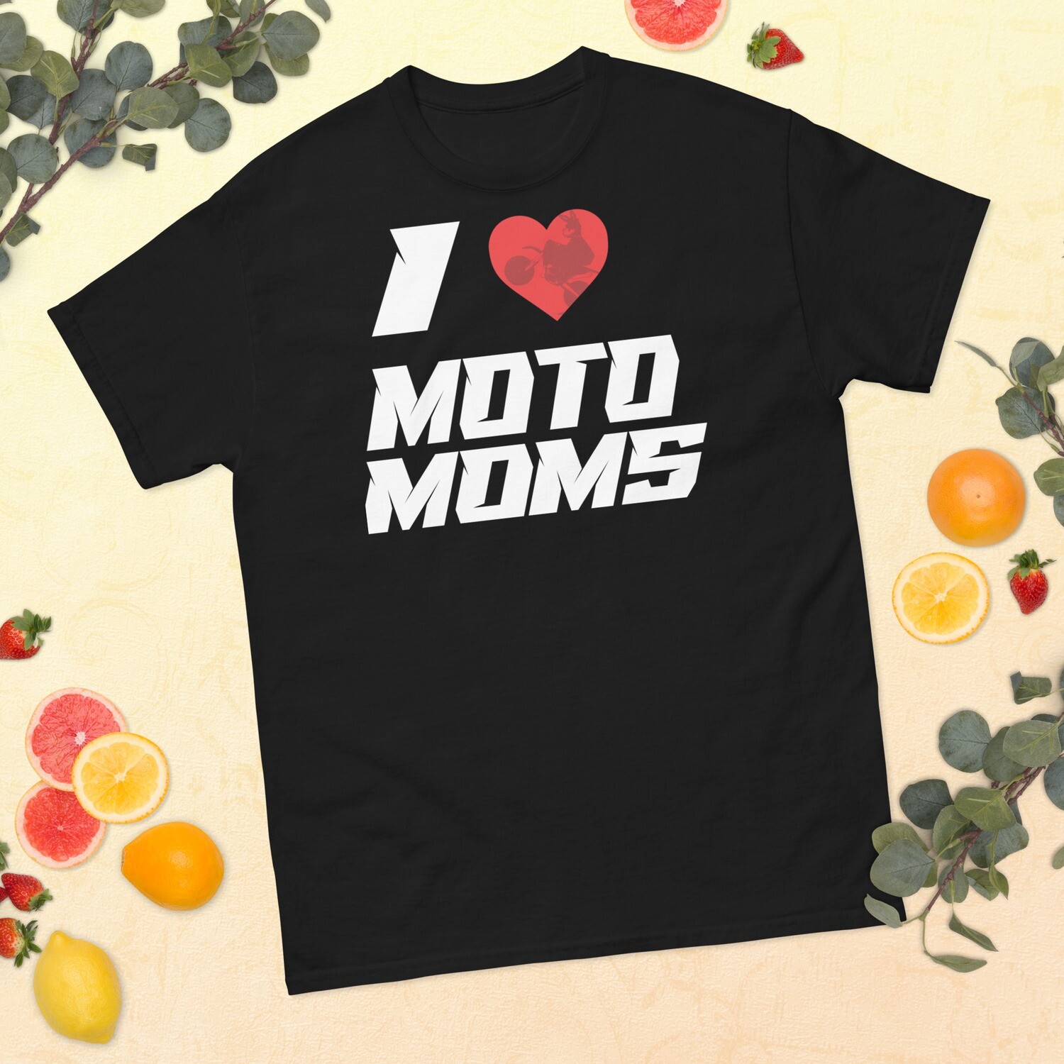 Unisex Adult I heart Moto Moms tee