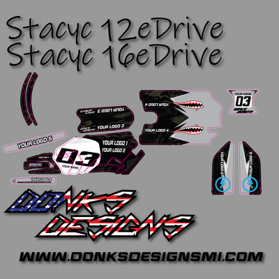 Stacyc 16e & 12e Drive Semi Custom Warhead Graphics Kit