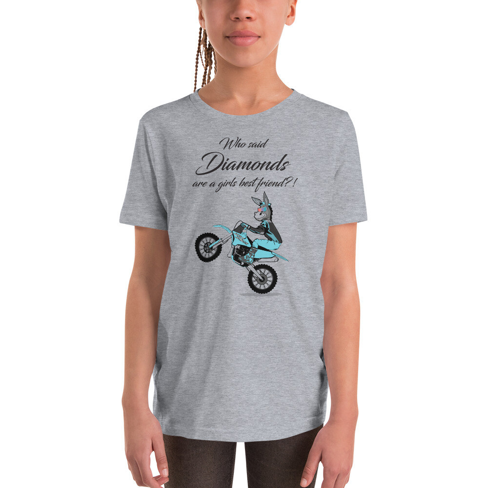 Girls Youth who says dirtbike T-Shirt