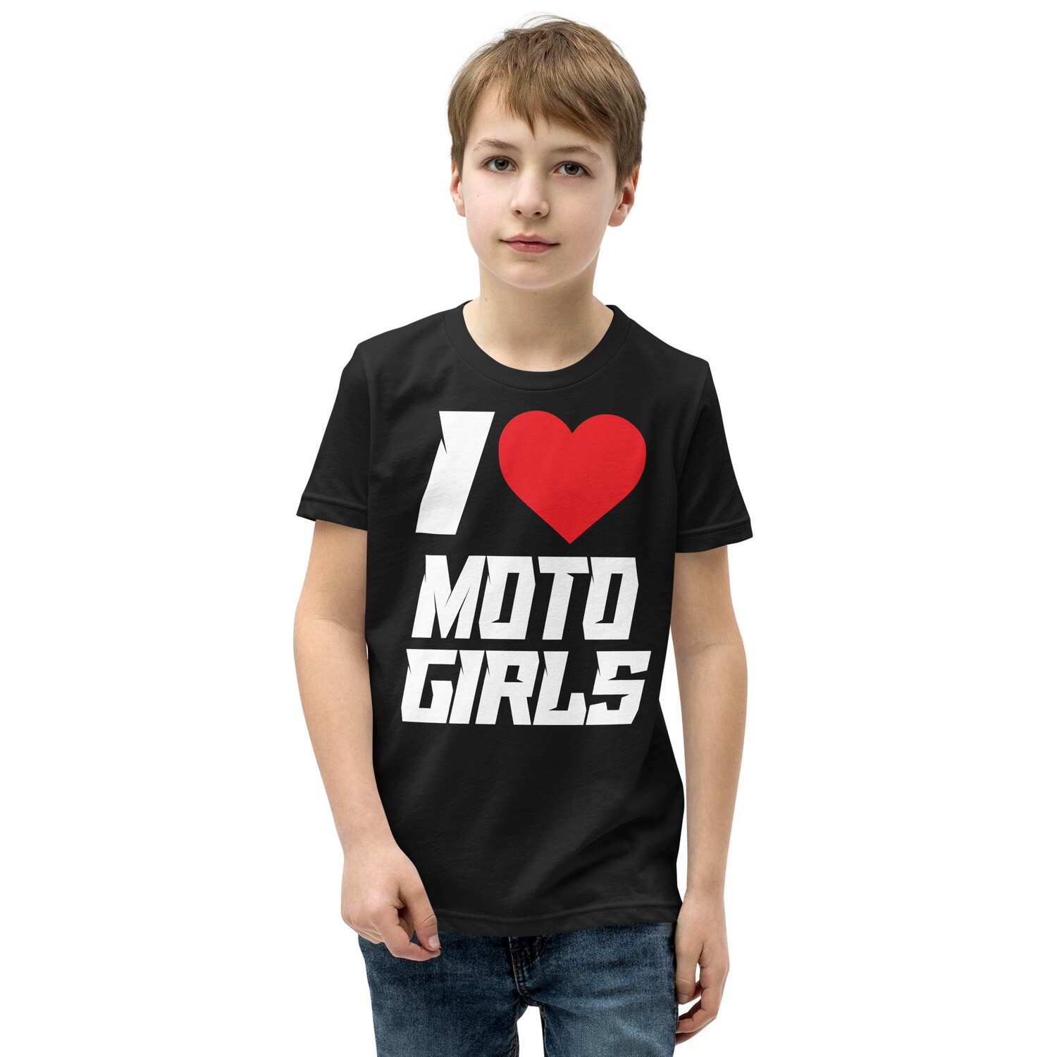 Boys I heart moto girls Youth Short Sleeve T-Shirt