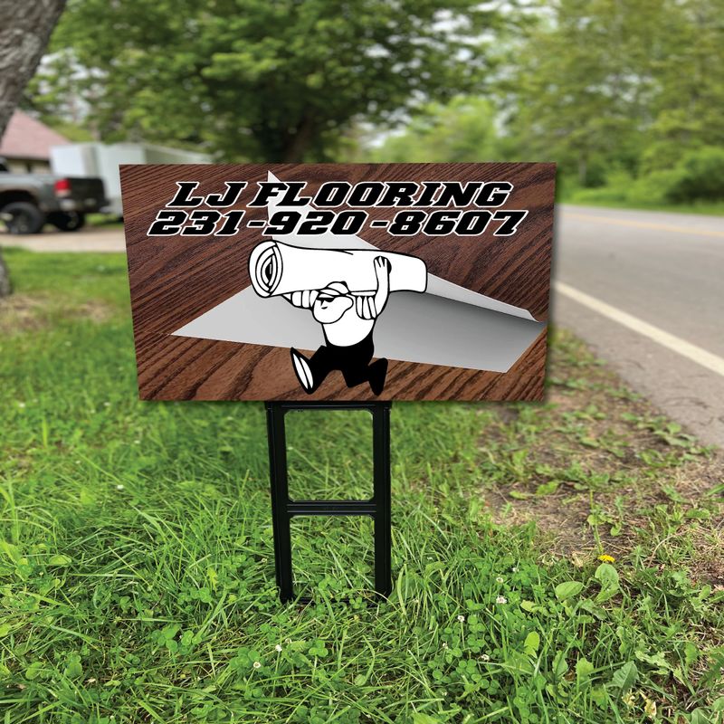 (x10) 24&quot; by 18&quot; Corrugated Plastic Yard Sign with Step stakes