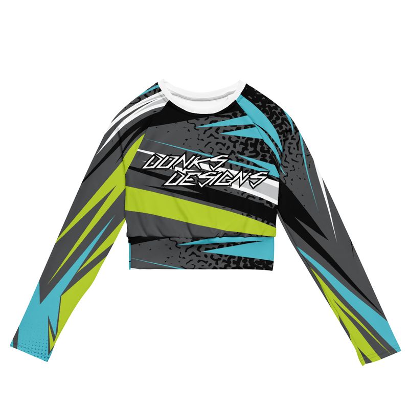 Recycled long-sleeve crop top