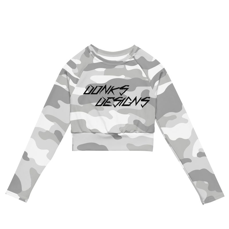 Recycled long-sleeve crop top