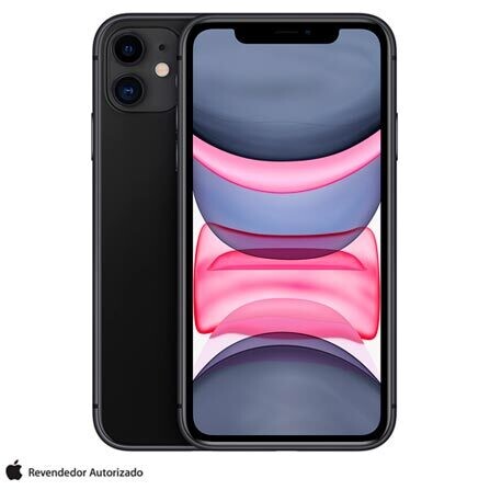 iPhone 11 Apple (64GB) Preto, Tela de 6,1&quot;, 4G e Câmera de 12 MP
