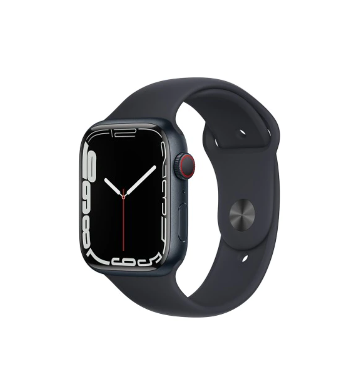 Apple Watch Series 7 (GPS + Cellular, 45mm) - Caixa de Alumínio Meia-noite - Pulseira esportiva meia-noite