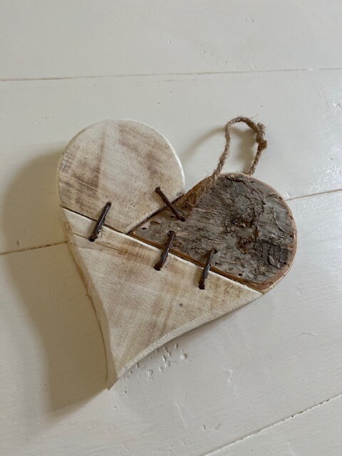 Hanging Wood Heart Small