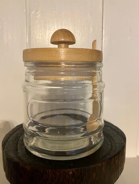 Mini Glass Jar: Wood Lid &amp; Scoop