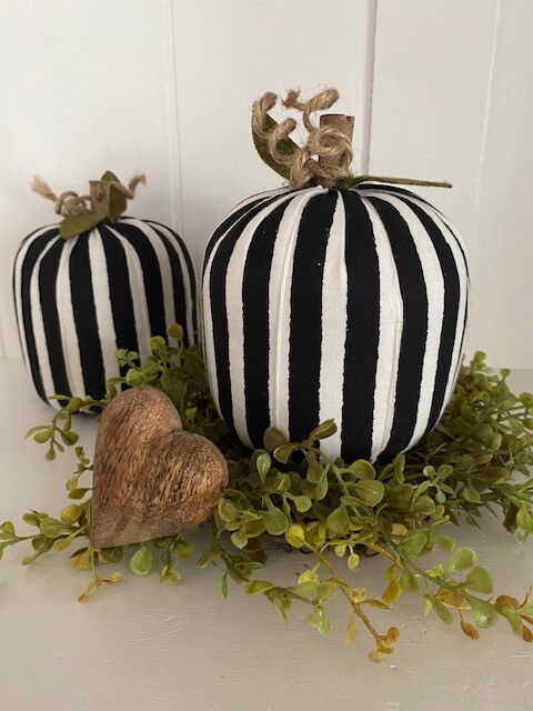 Black &amp; White Stripe Pumpkin