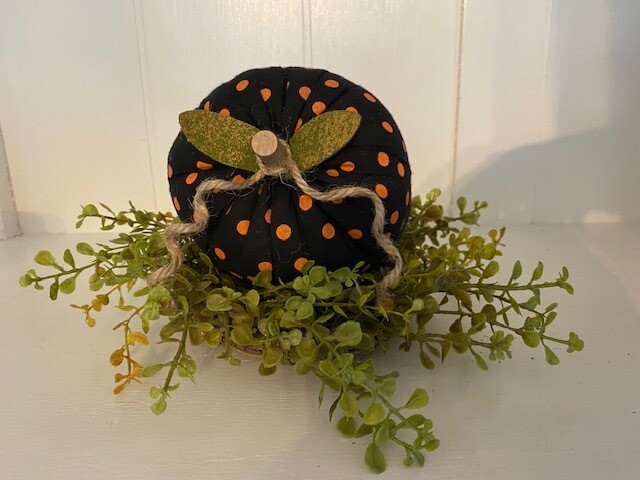 Black &amp; Orange Polka Dot Pumpkin
