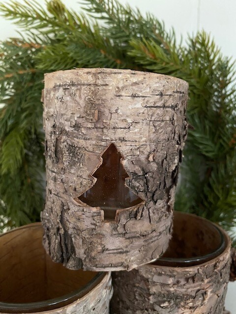 Birch Tree Round Candle Holder