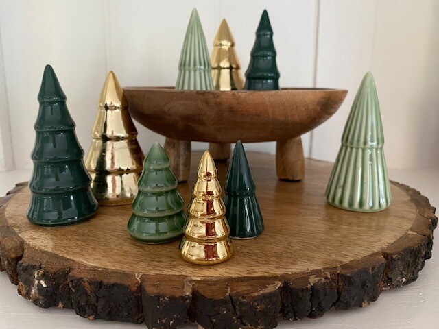 Mini Porcelain Trees-green
