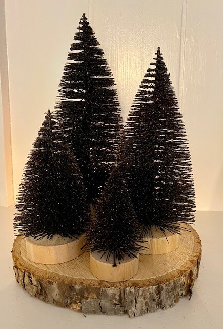 Black Sparkly Bottle Brush Tree-medium