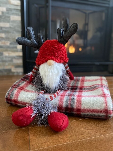 Dangly Legged Deer Gnome-Red