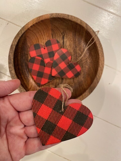 Buffalo Check Heart Ornament