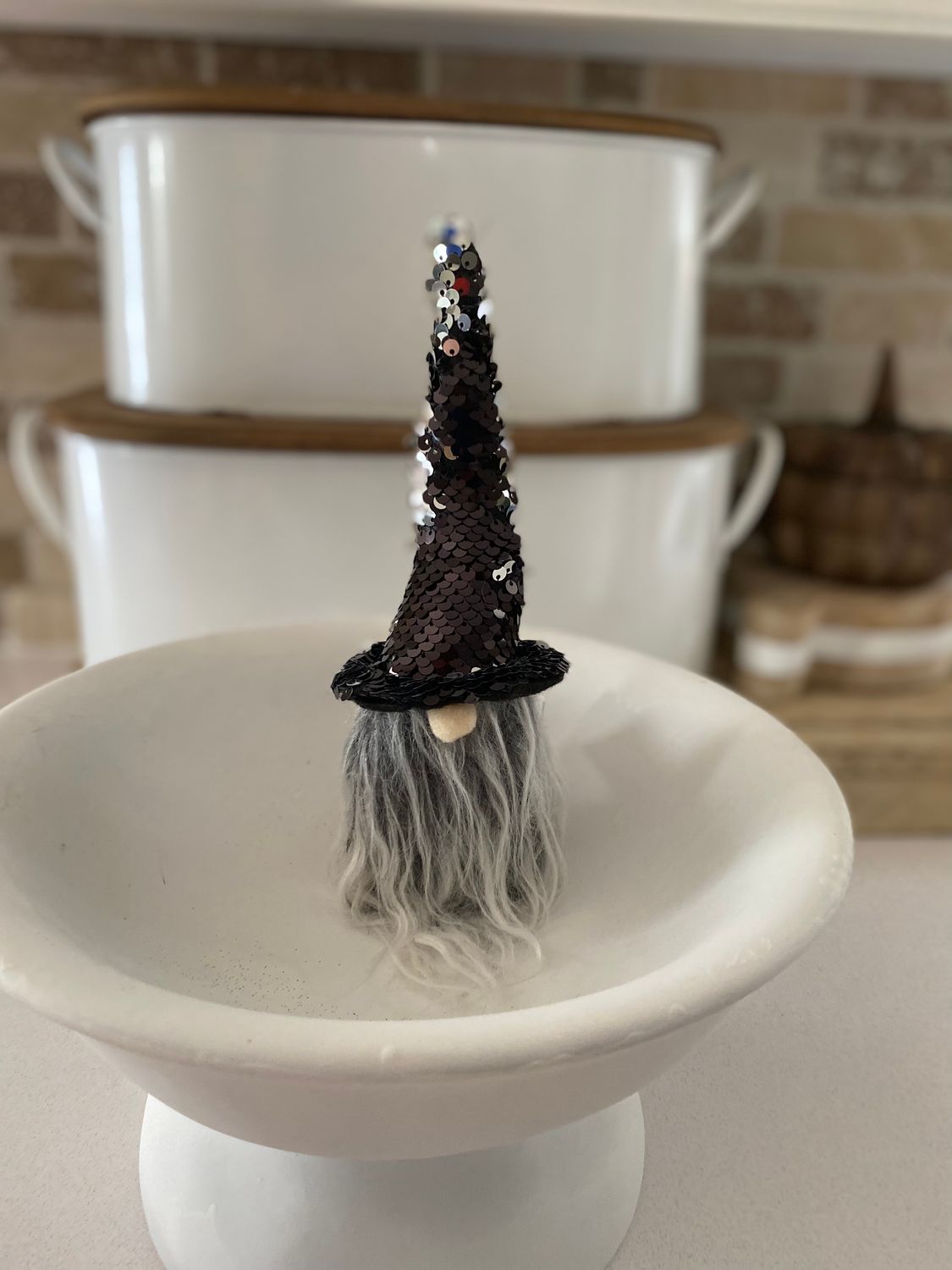 Sequin Witch Gnome